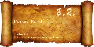Boros Renáta névjegykártya